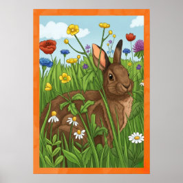 Varje kanin älskar blommor poster