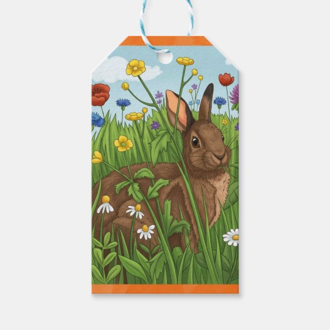 Varje kanin älskar blommor presentetikett (Framsidan)