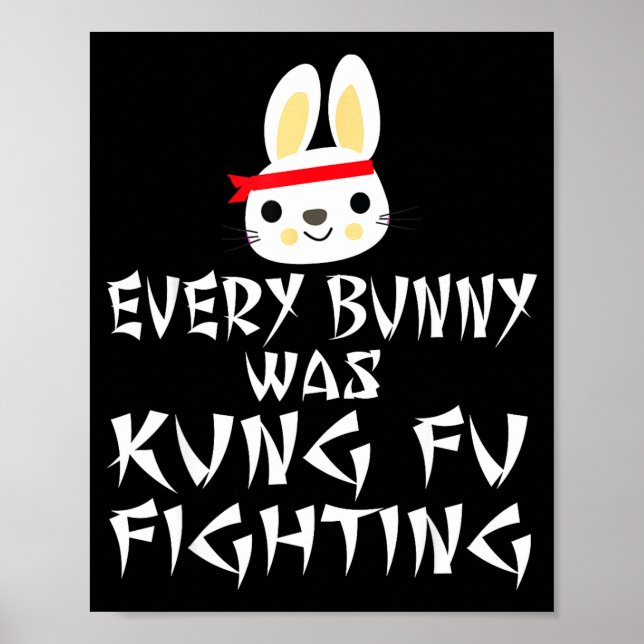 Varje kanin kämpade med kung fu rolig påskVarje Poster (Framsidan)