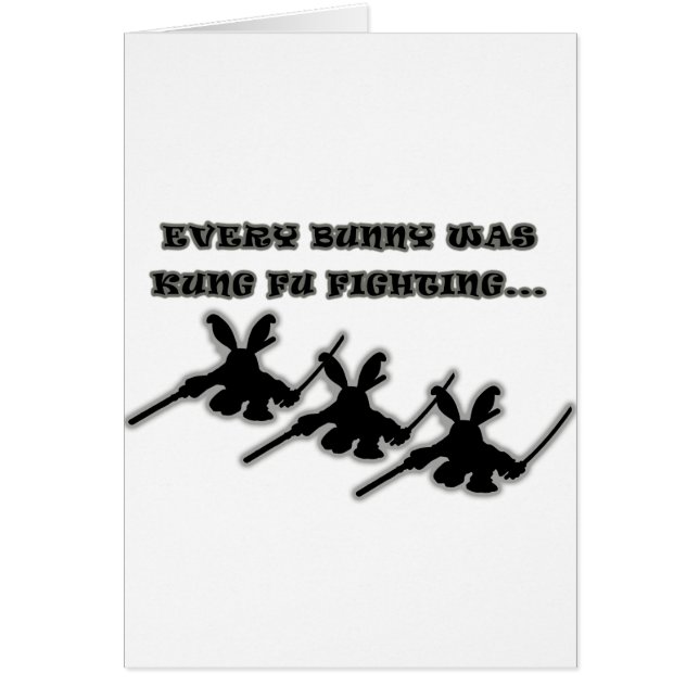 Varje kanin var kung fu som slåss… hälsningskort (Framsidan)