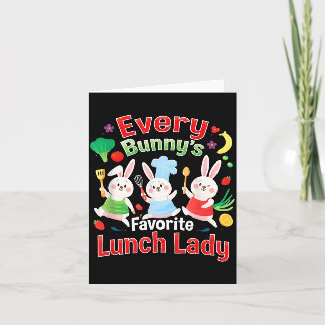 Varje kanins favorit lunchdam påsk sötnos kort (Framsida)