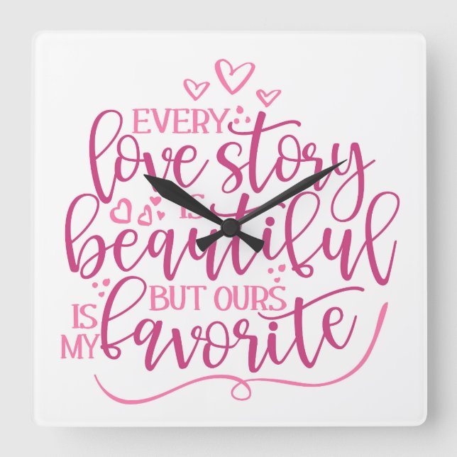 Varje Kärlek Fyrkantig Klocka (Framsida)