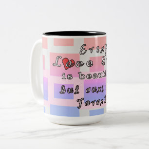 Varje kärlekshistoria är den härliga kaffemugge Två-Tonad mugg
