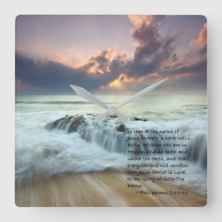 Varje knä ska pilbåge… fyrkantig klocka