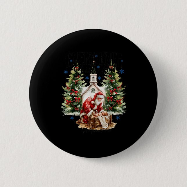 Varje Knä Skall Böja Julkrubba Religiös Jul Knapp (Framsida)