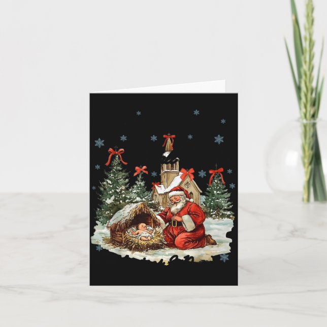Varje Knä Skall Böja Rolig Julkrubba Jul Kort (Framsida)