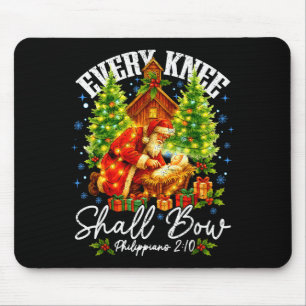 Varje Knä Skall Böja Sig Santa Jul Nativity Scen Musmatta