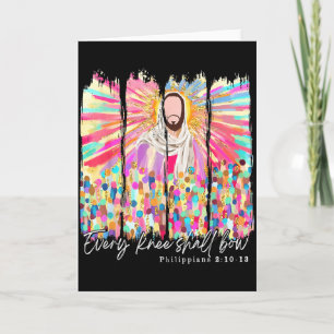 Varje Knä Skall Böjas Kristna Jesus Bibel Vers E Kort