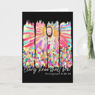 Varje Knä Skall Böjas Kristna Jesus Bibel Vers E Kort