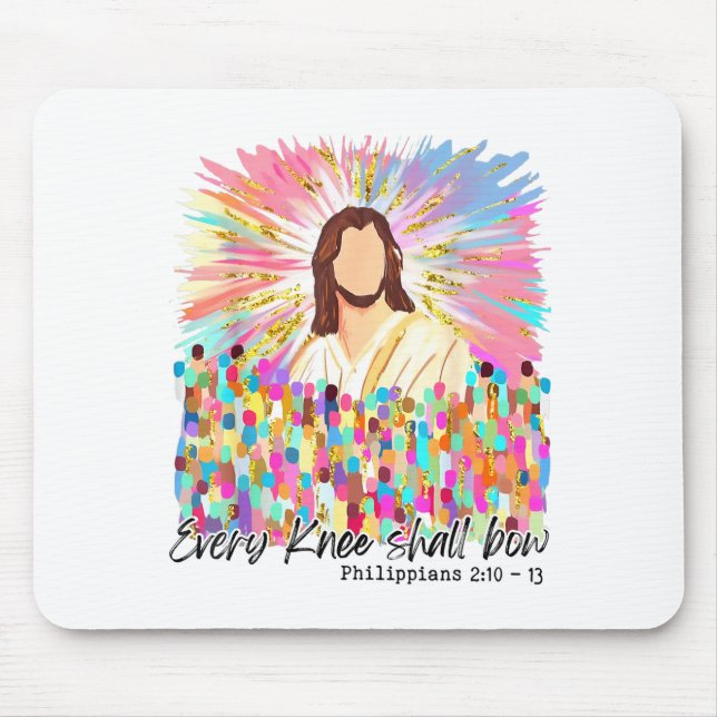 Varje Knä Skall Buga Jesus Påsk Tro Musmatta (Framsidan)