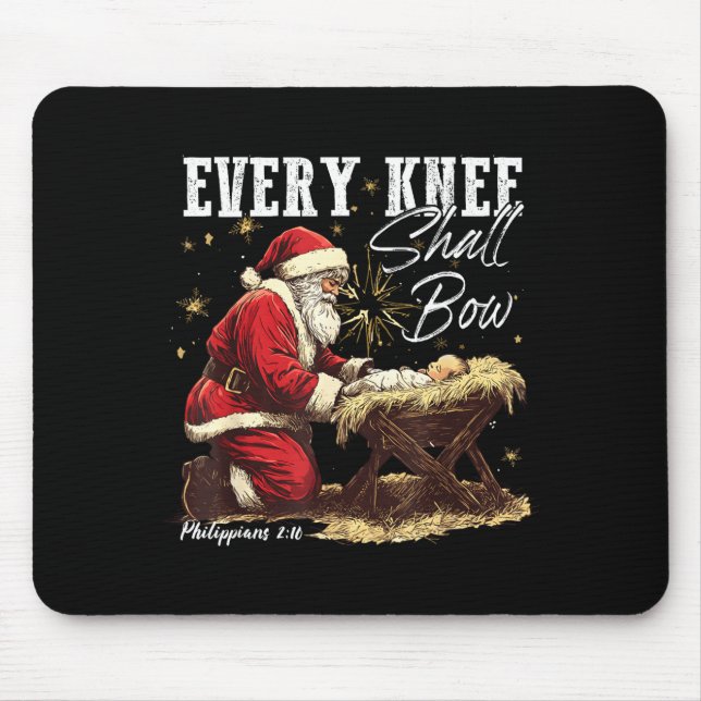Varje Knä Skall Buga Jul Santa Julkrubba Scen Musmatta (Framsidan)