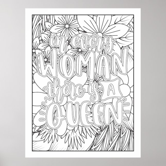 Varje kvinna är drottning Färg själv Poster (Framsidan)