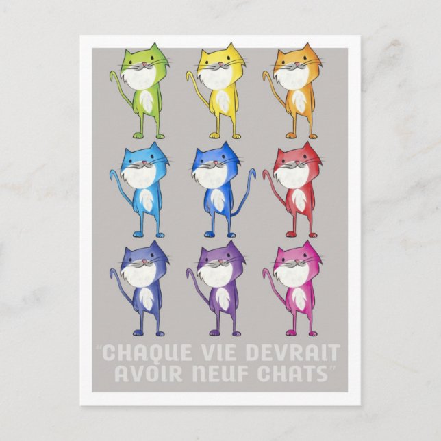 Varje liv ska ha nio katter vykort (Framsida)