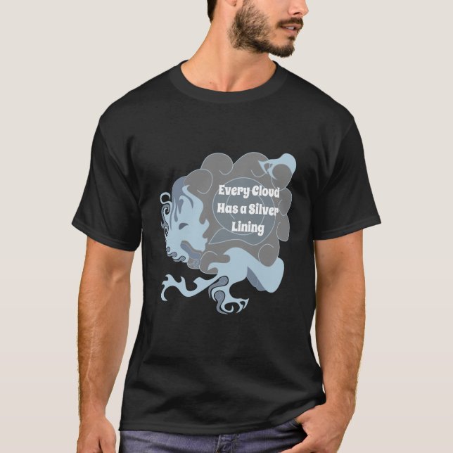 Varje moln har en kinesisk drake i Silver T Shirt (Framsida)