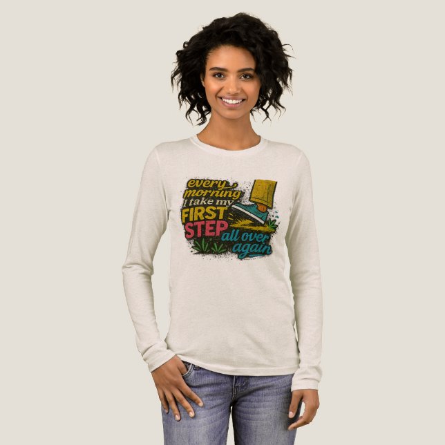 Varje morgon första steget - T-shirt (Hel framsida)
