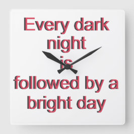 Varje Mörk i natt Fyrkantig Klocka