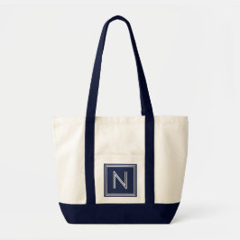 VARJE NAVY BLUE-ANY BREV MONOGRAM TYGKASSE