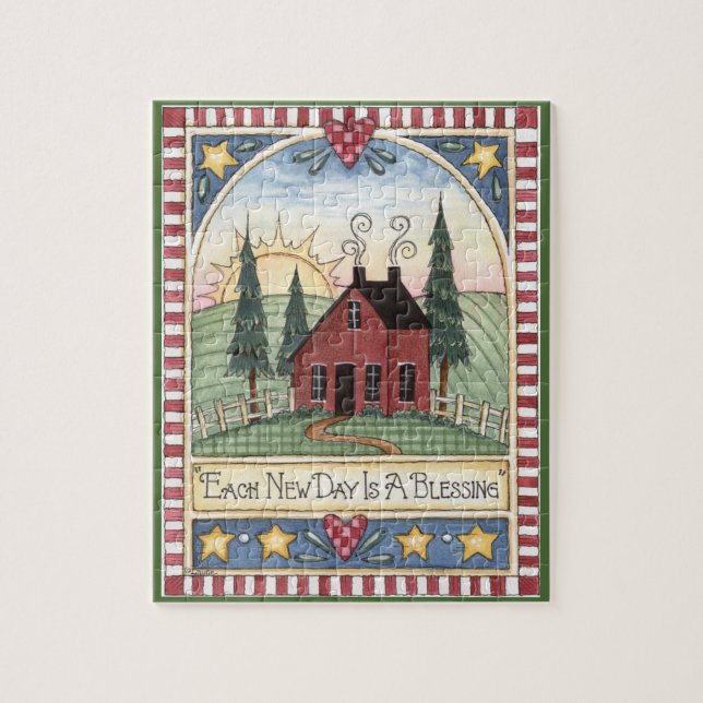 Varje ny dag är ett välsigna Folkart pussel (Vertikal)