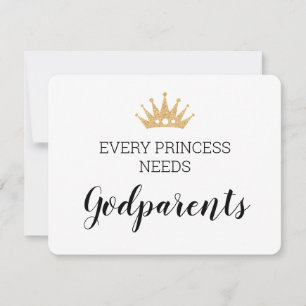Varje prinsessa behöver Godföräldrar Baptism Dedic Kort