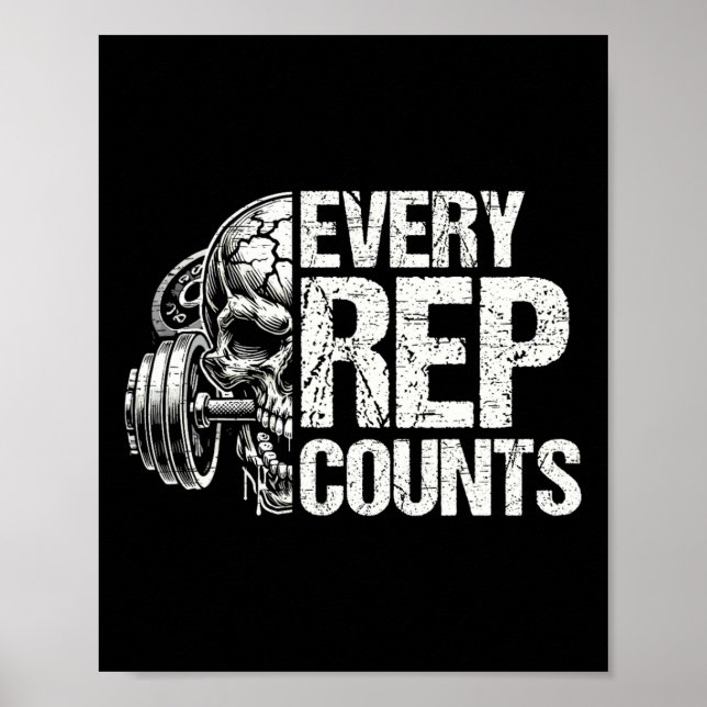 Varje rep räknar viktningsläkare Bodybuilding Body Poster (Framsidan)