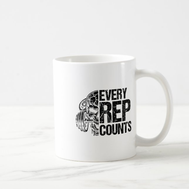Varje repetition räknas tyngdlyftare bodybuilding  kaffemugg (Höger)