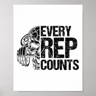 Varje repetition räknas tyngdlyftare bodybuilding poster