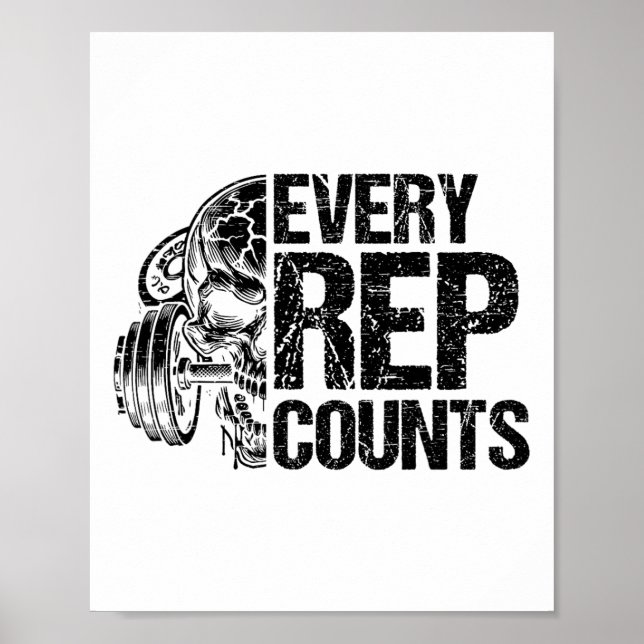 Varje repetition räknas tyngdlyftare bodybuilding  poster (Framsidan)