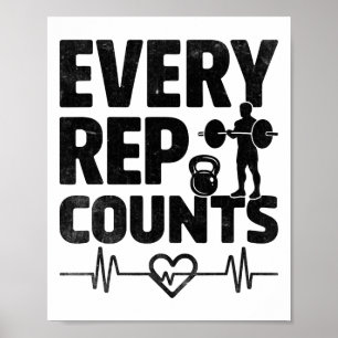 Varje repetition räknas tyngdlyftare bodybuilding poster