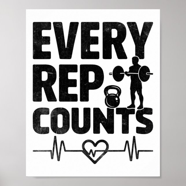 Varje repetition räknas tyngdlyftare bodybuilding  poster (Framsidan)