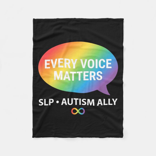 Varje Röst SLP Autism Allierad Fleecefilt (Framsidan)