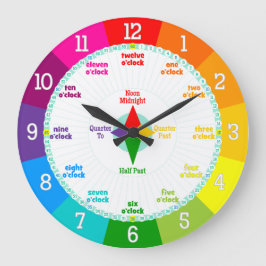 Varje sekund räknas Rainbow Färg Learning Clock Stor Klocka