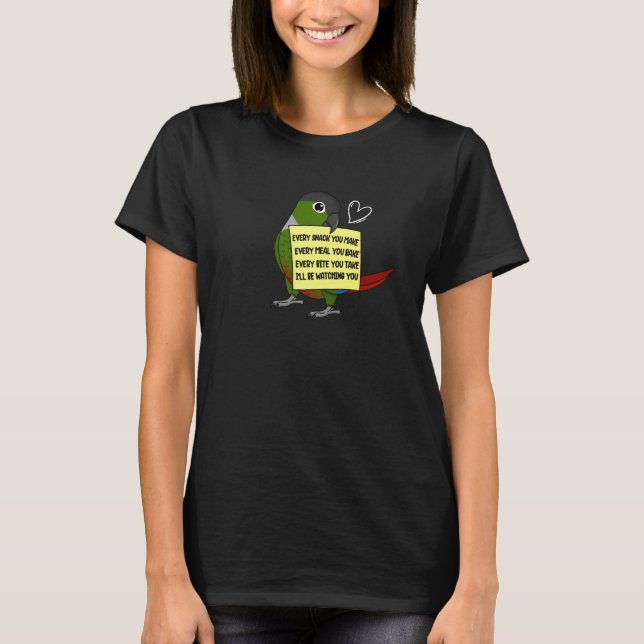 Varje snabbmåls- eller Bita I-Grönt Cheek Conure P T Shirt (Framsida)