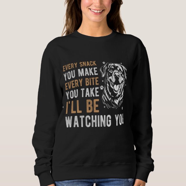 VARJE SNACK DU GÖR VARJE BITA DU TAR Rottweile T Shirt (Framsida)
