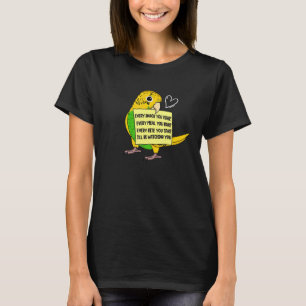 Varje Snack Meal eller Bita I Gult Budgie Budgerig T Shirt