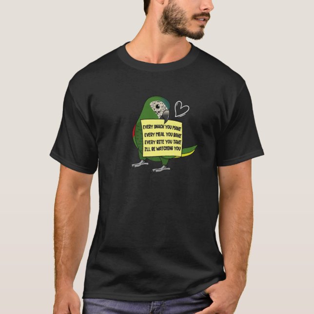 Varje Snack Meal eller Bita I Hahns Macaw Parrot T Shirt (Framsida)