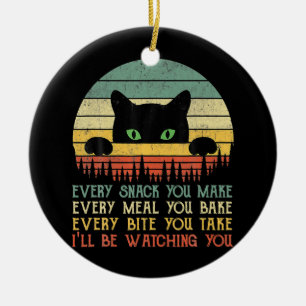 Varje Snack som du gör till Cat Funny Cat Mamma Ca Julgransprydnad Keramik