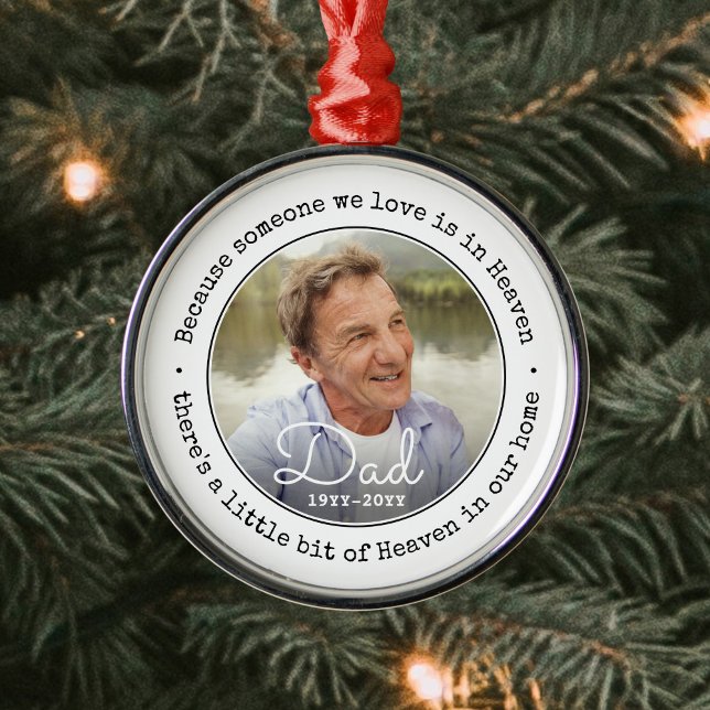 Varje Text Minnesfoto Någon i Himlen Enkel Julgransprydnad Metall (Skapare uppladdad)