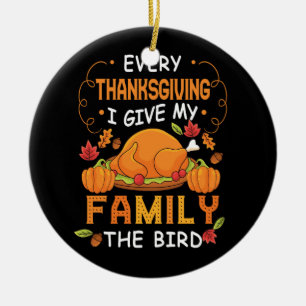 Varje Thanksgiving i Ge min familj, fågelvakten Julgransprydnad Keramik