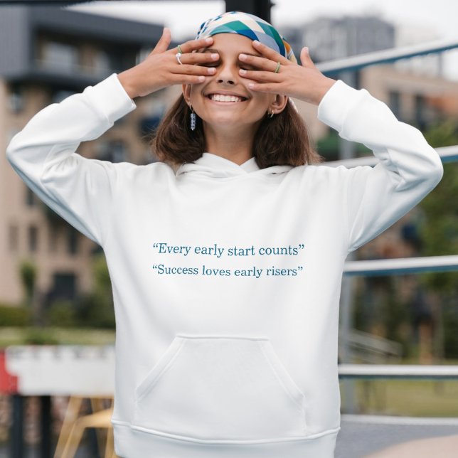 Varje Tidig Start Räknas Minimal Typografi Hoodie (Skapare uppladdad)