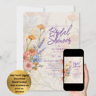 VARJE TILLFÄLLE Boho Vilda Blommor Trädgårdsfest Inbjudningar