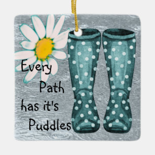 Varje Väg har Puddles inspirerande prydnadsföremål Julgransprydnad Keramik