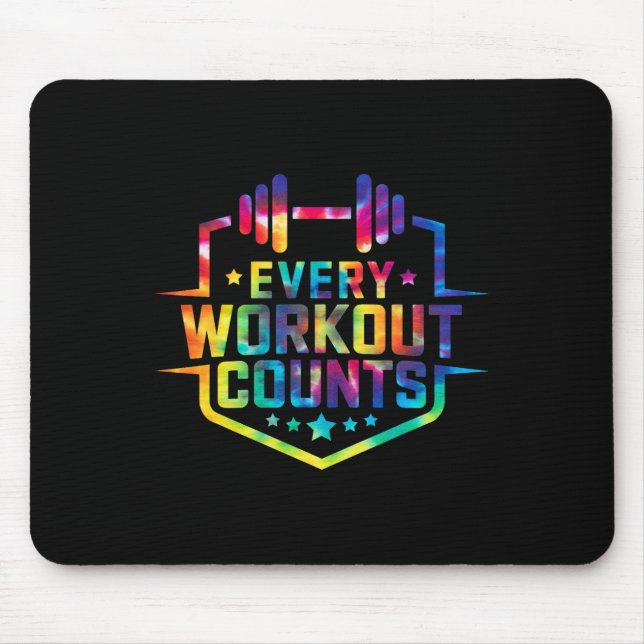 Varje workout Counts Funny Gym Ord Motivated T Musmatta (Framsidan)