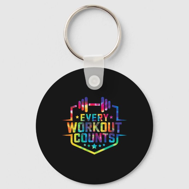 Varje workout Counts Funny Gym Ord Motivated T Nyckelring (Framsida)