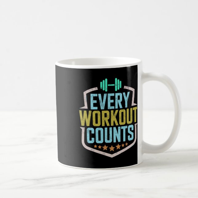 Varje workout Counts Funny Gym Ord Motivated V Kaffemugg (Höger)