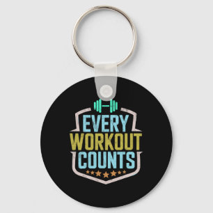 Varje workout Counts Funny Gym Ord Motivated V Nyckelring