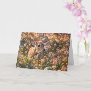 Vårjevndagsbarn Hjortfawn Vilda djur i blommor Kort
