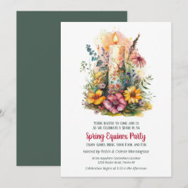 Vårjevndagsfest Vilda blommor & Ljus Sabbat Inbjudningar