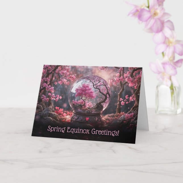 Vårjevndagshelningar med vackra rosa blommor kort (Orkide)