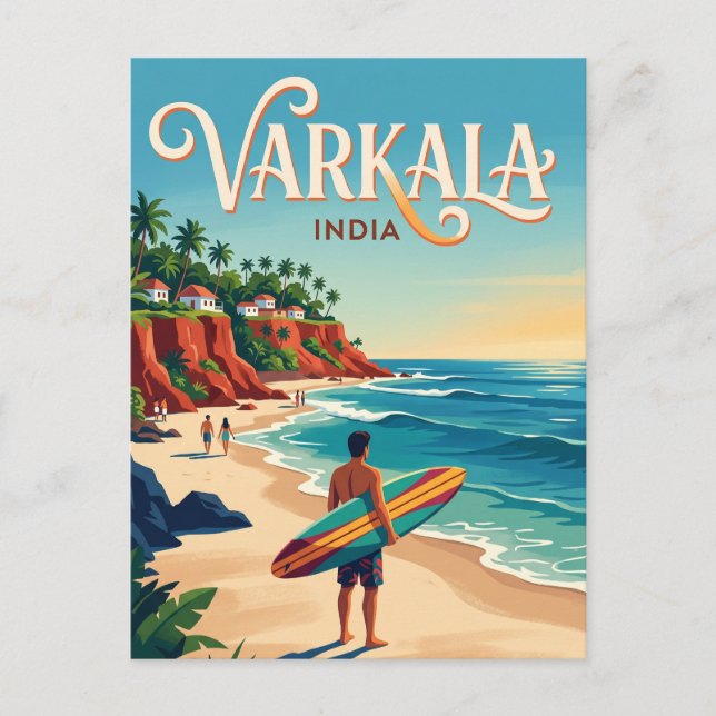 Varkala Beach Indien Vykort (Framsida)