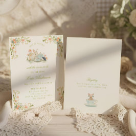 Vårkanin Te med blivande mamma - Baby Shower Inbjudningar
